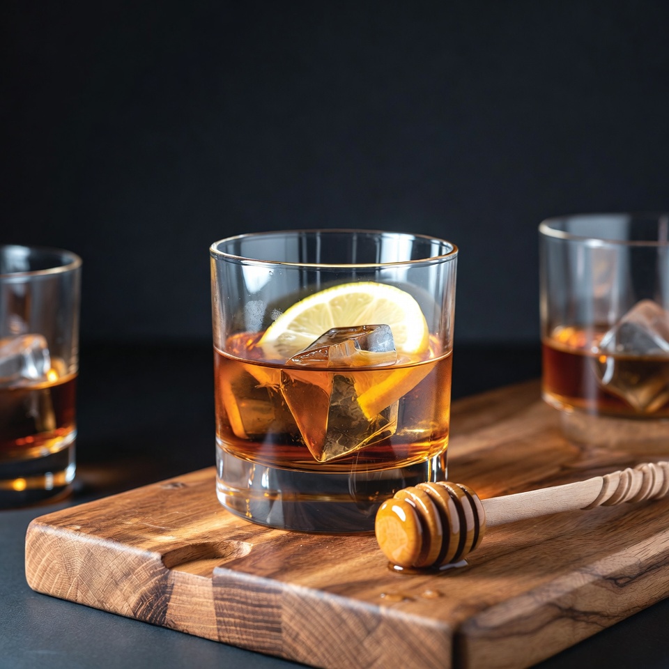 Whiskey with Lemon and Honey Dipper Whiskey with Lemon and Honey Dipper