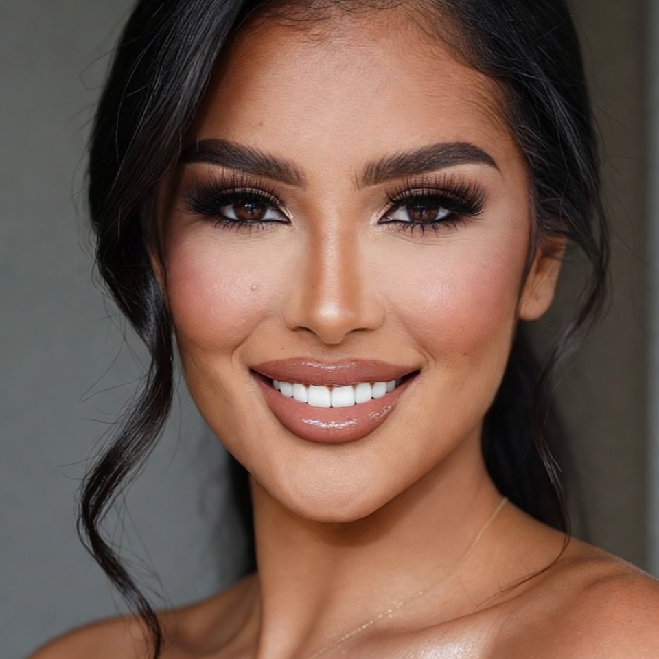 Beautiful woman smiling close-up Beautiful woman smiling close-up