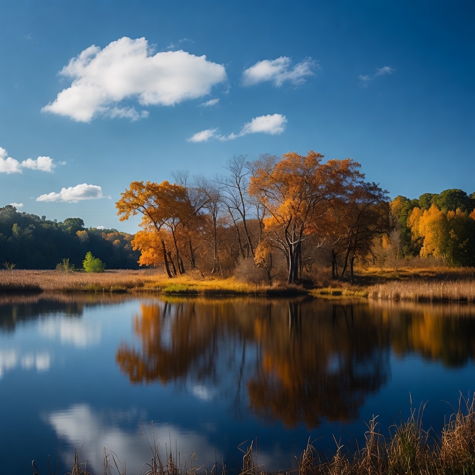 Autumn Trees Reflected in Lake Autumn Trees Reflected in Lake