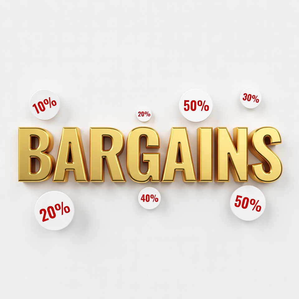 Golden Bargains with Discount Percentages Golden Bargains with Discount Percentages