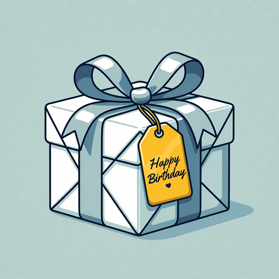 Happy Birthday Gift Box Illustration Happy Birthday Gift Box Illustration