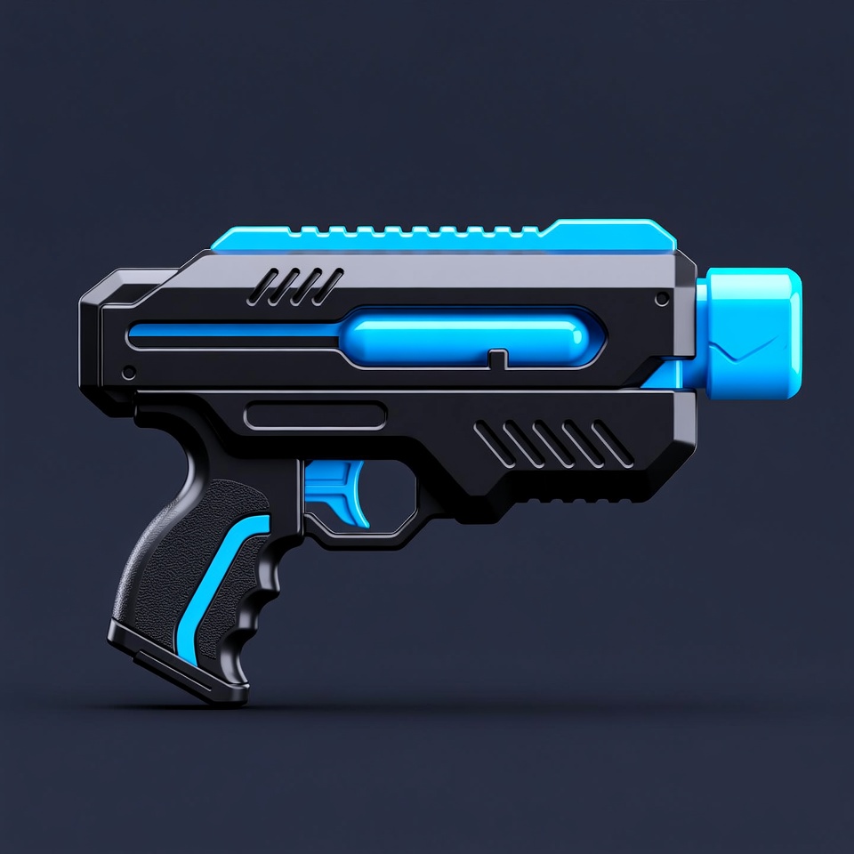 Black and Blue Futuristic Blaster Gun Black and Blue Futuristic Blaster Gun