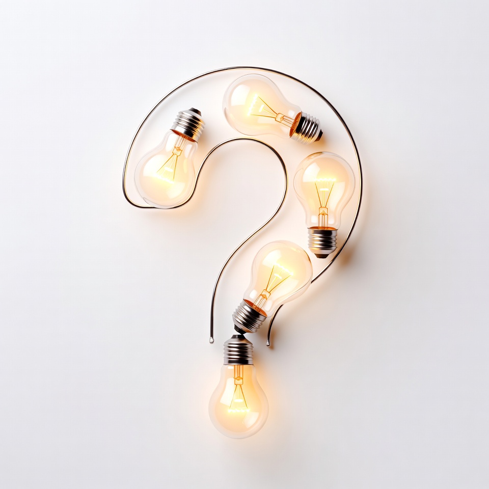 Light Bulbs Forming Question Mark Light Bulbs Forming Question Mark