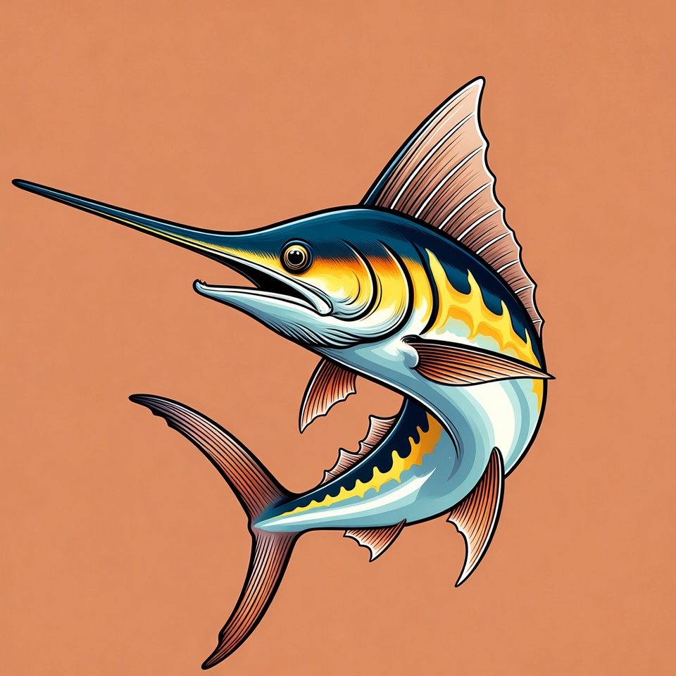Blue Marlin Illustration Blue Marlin Illustration