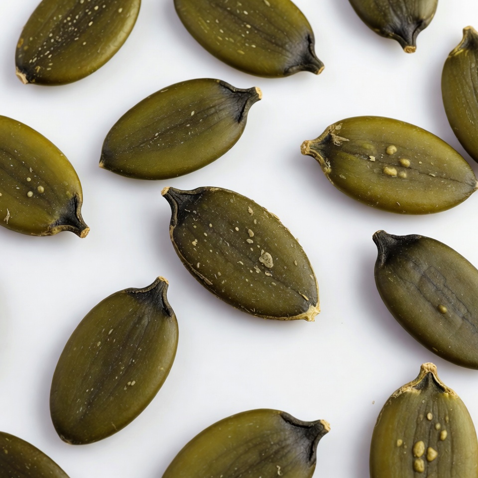 Pumpkin Seeds on White Background Pumpkin Seeds on White Background