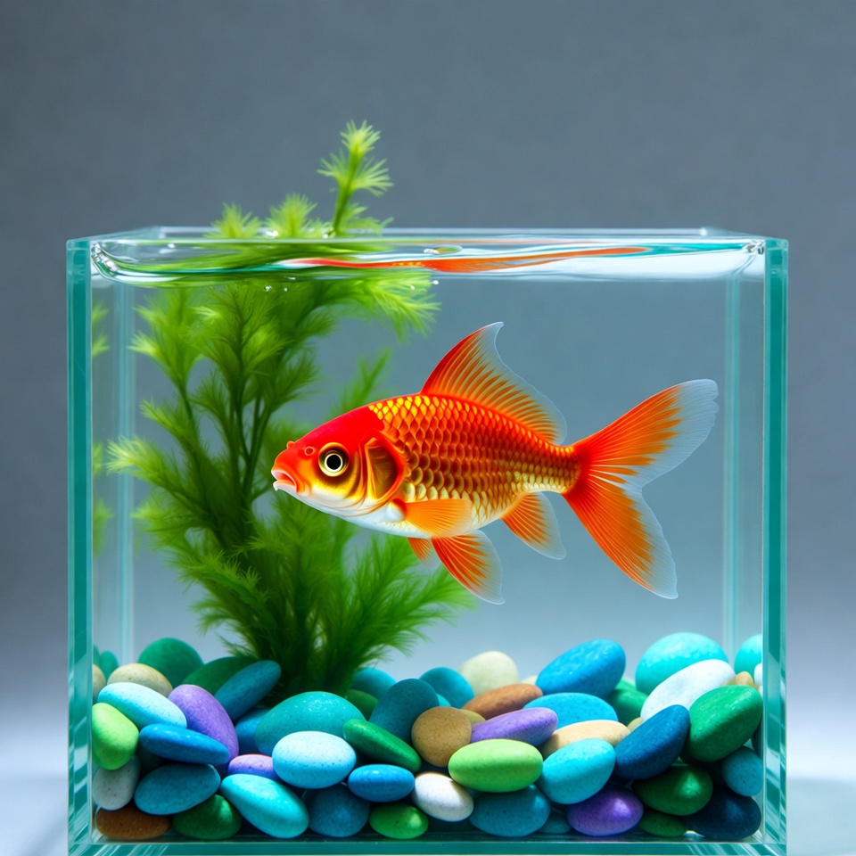 Goldfish in aquarium with plants Goldfish in aquarium with plants