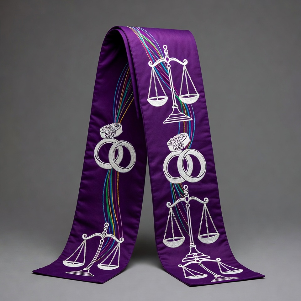 Purple Stole with Scales and Rings Purple Stole with Scales and Rings