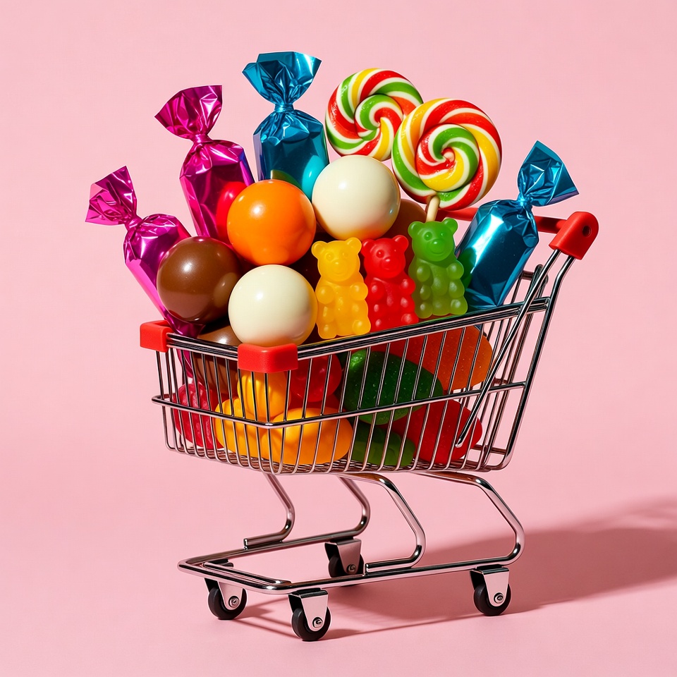 Shopping Cart Filled with Candy Shopping Cart Filled with Candy