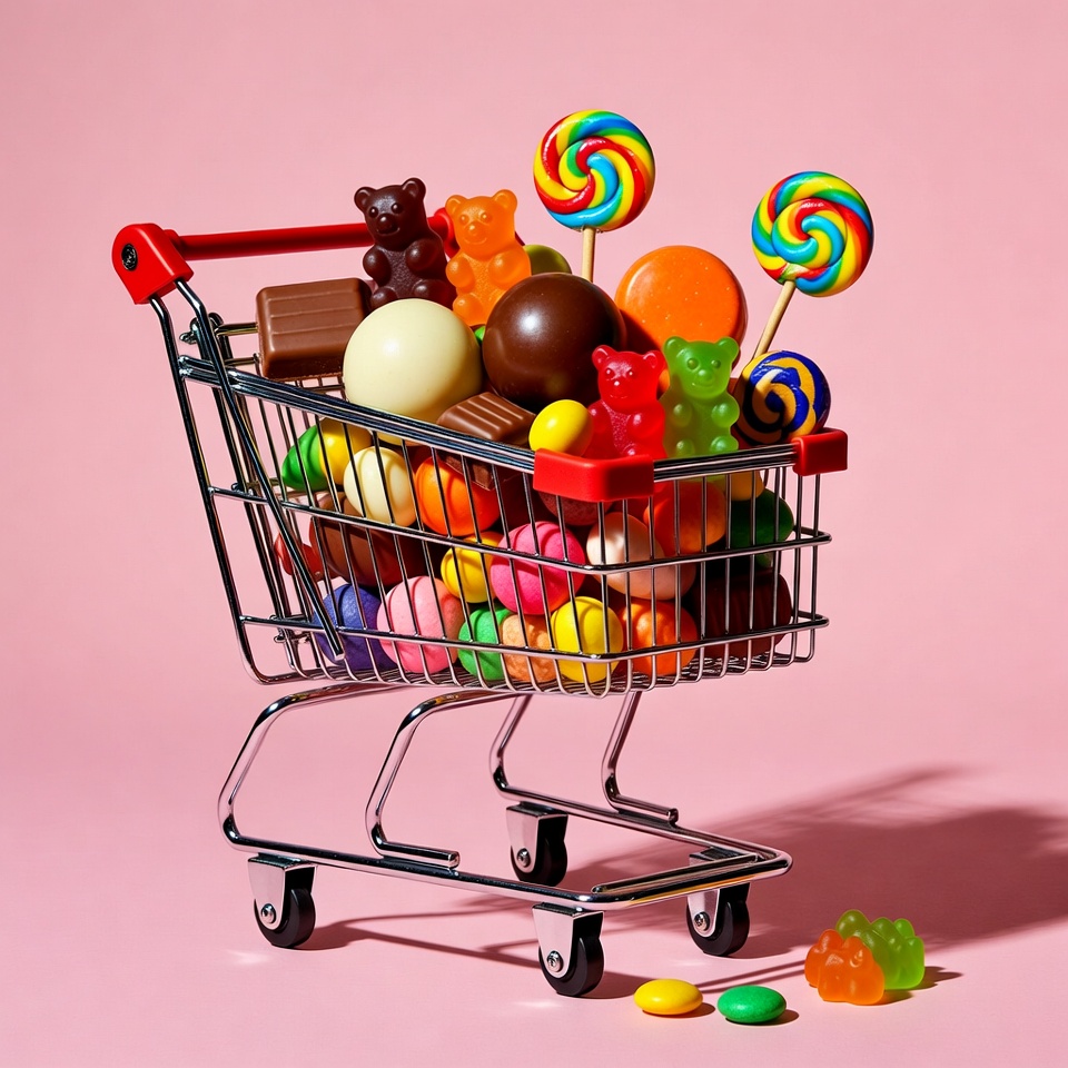 Shopping Cart Overflowing with Candy Shopping Cart Overflowing with Candy