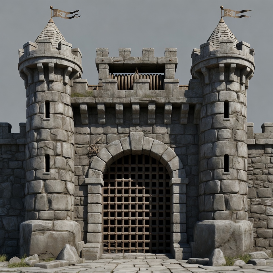 Medieval Stone Castle with Drawbridge Medieval Stone Castle with Drawbridge