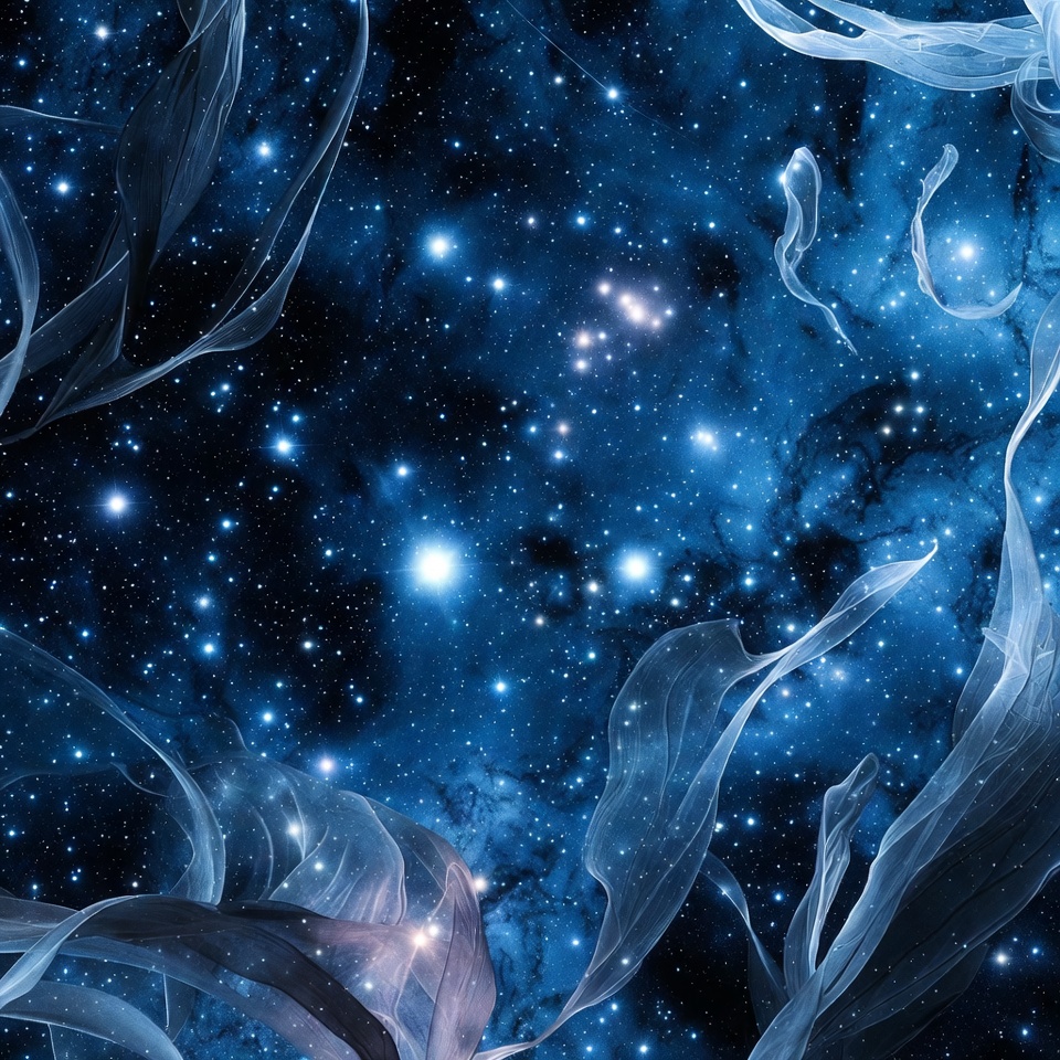 Cosmic Nebula with Blue Ethereal Veils Cosmic Nebula with Blue Ethereal Veils