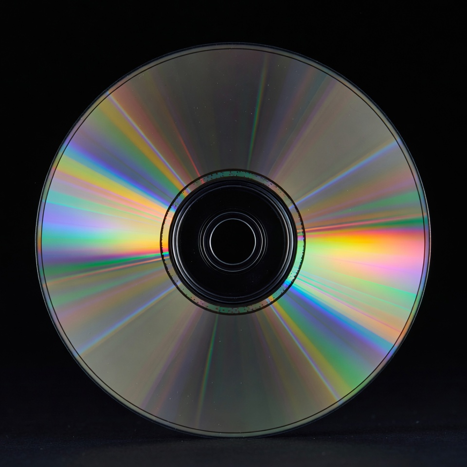 Shiny CD Disc on Black Background Shiny CD Disc on Black Background