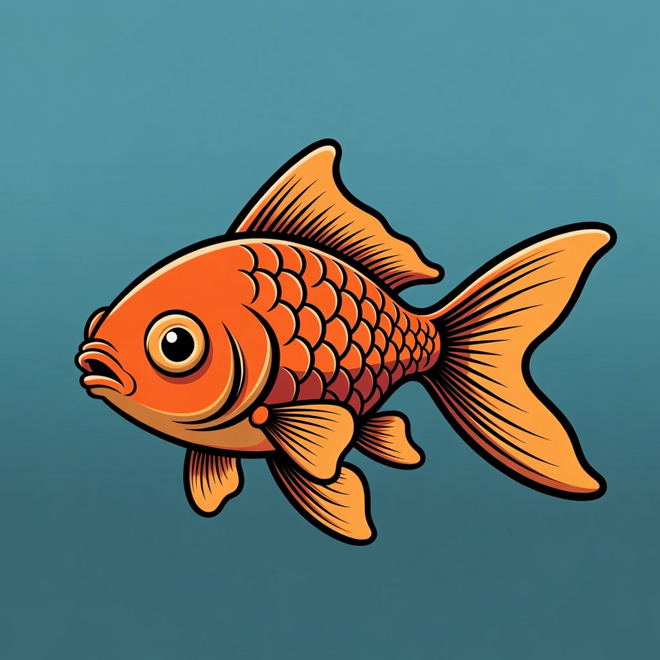Orange Goldfish Illustration Orange Goldfish Illustration