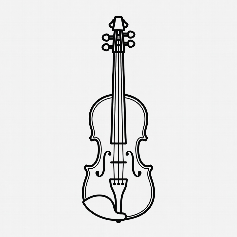 Black Outline Violin Illustration Black Outline Violin Illustration