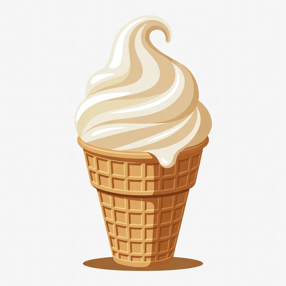 Vanilla Soft Serve Ice Cream Cone Vanilla Soft Serve Ice Cream Cone