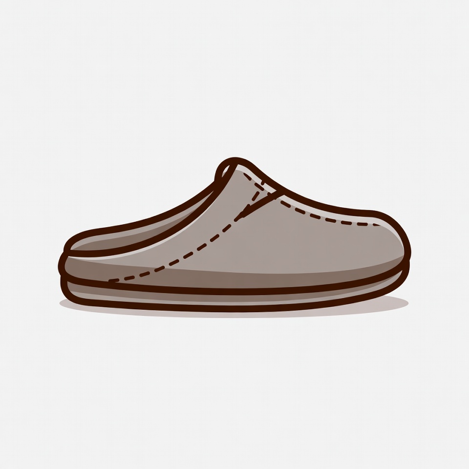 Gray Slippers Illustration Gray Slippers Illustration