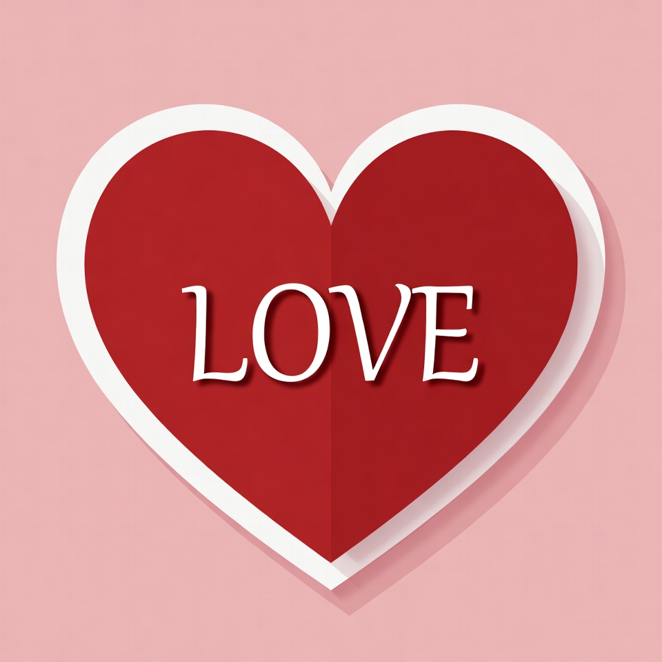 Red Heart LOVE on Pink Background Red Heart LOVE on Pink Background