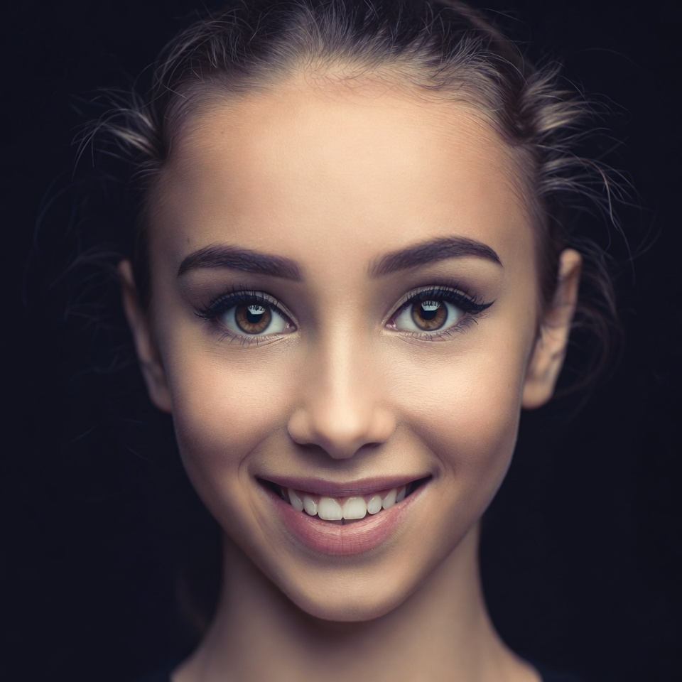 Smiling young woman with pigtails Smiling young woman with pigtails