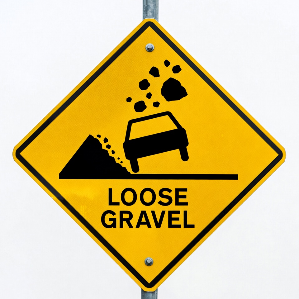 Loose Gravel Road Sign Loose Gravel Road Sign