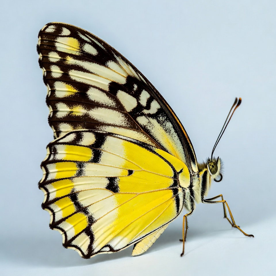 Yellow Butterfly with Black Wings Yellow Butterfly with Black Wings