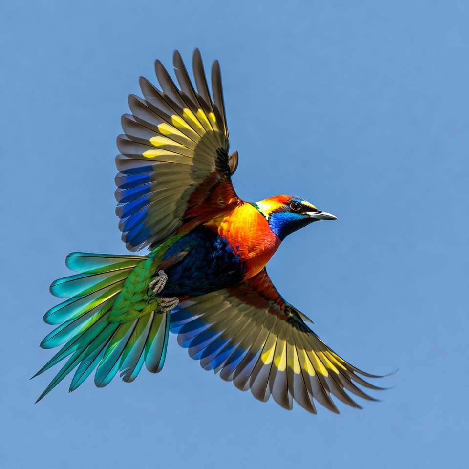 Colorful Bee-Eater Bird Flying Colorful Bee-Eater Bird Flying
