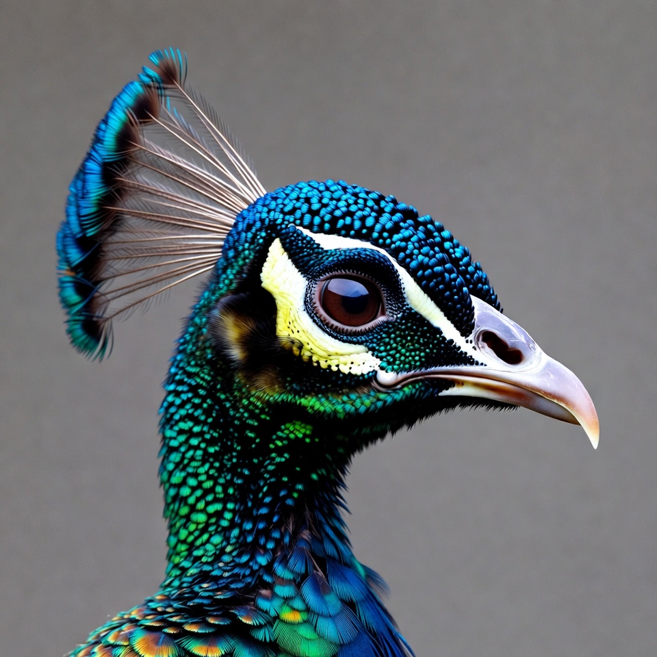 Close-up of peacock head Close-up of peacock head