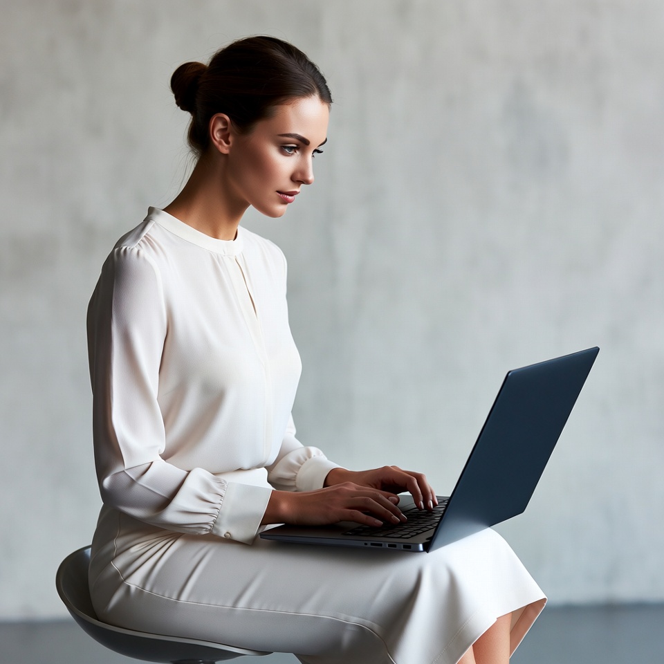Woman typing on laptop Woman typing on laptop