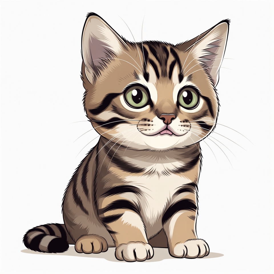 Cute tabby kitten illustration Cute tabby kitten illustration