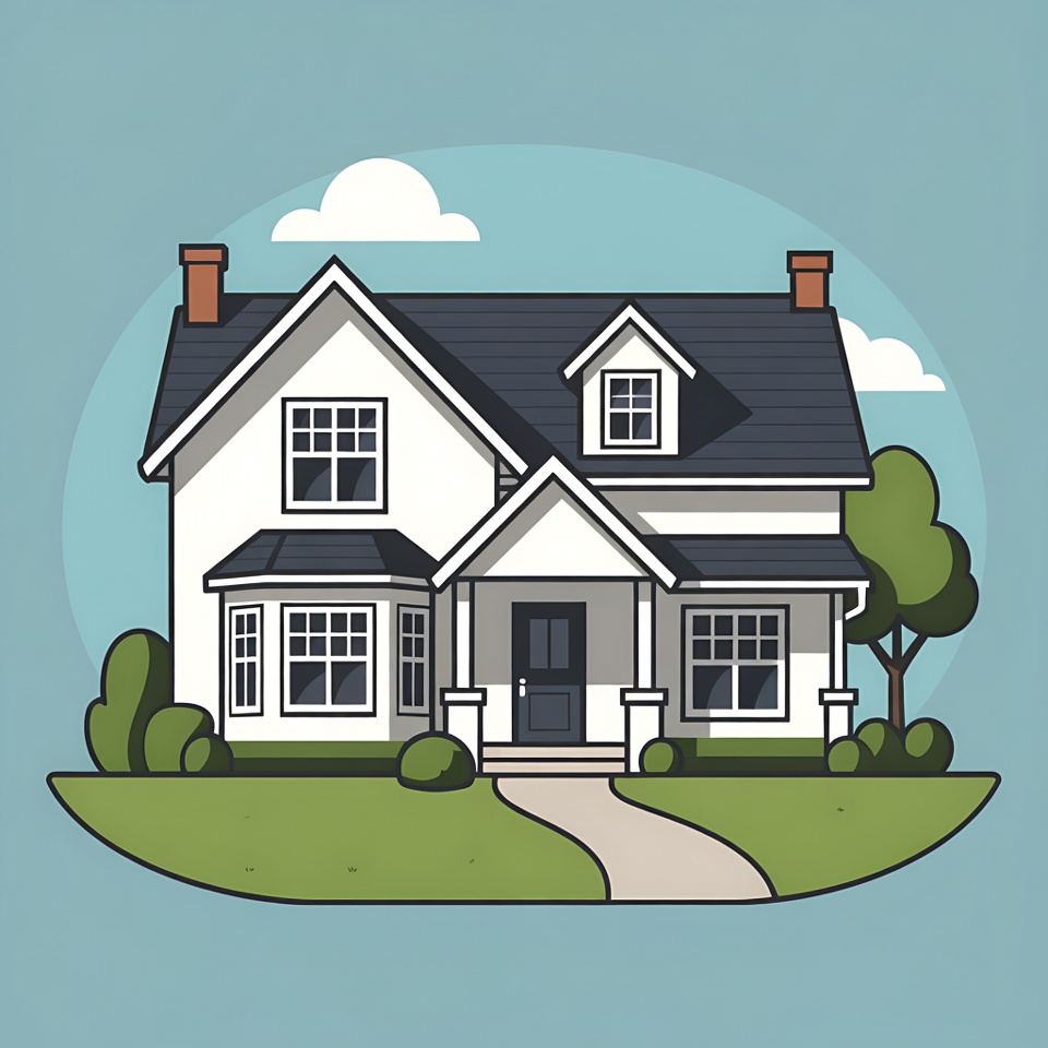 White house with green lawn illustration White house with green lawn illustration