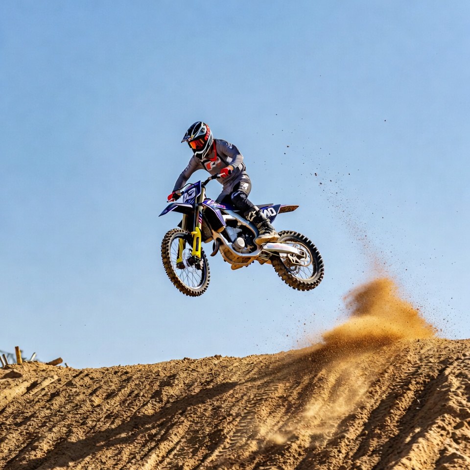 Motocross rider jumping dirt bike Motocross rider jumping dirt bike