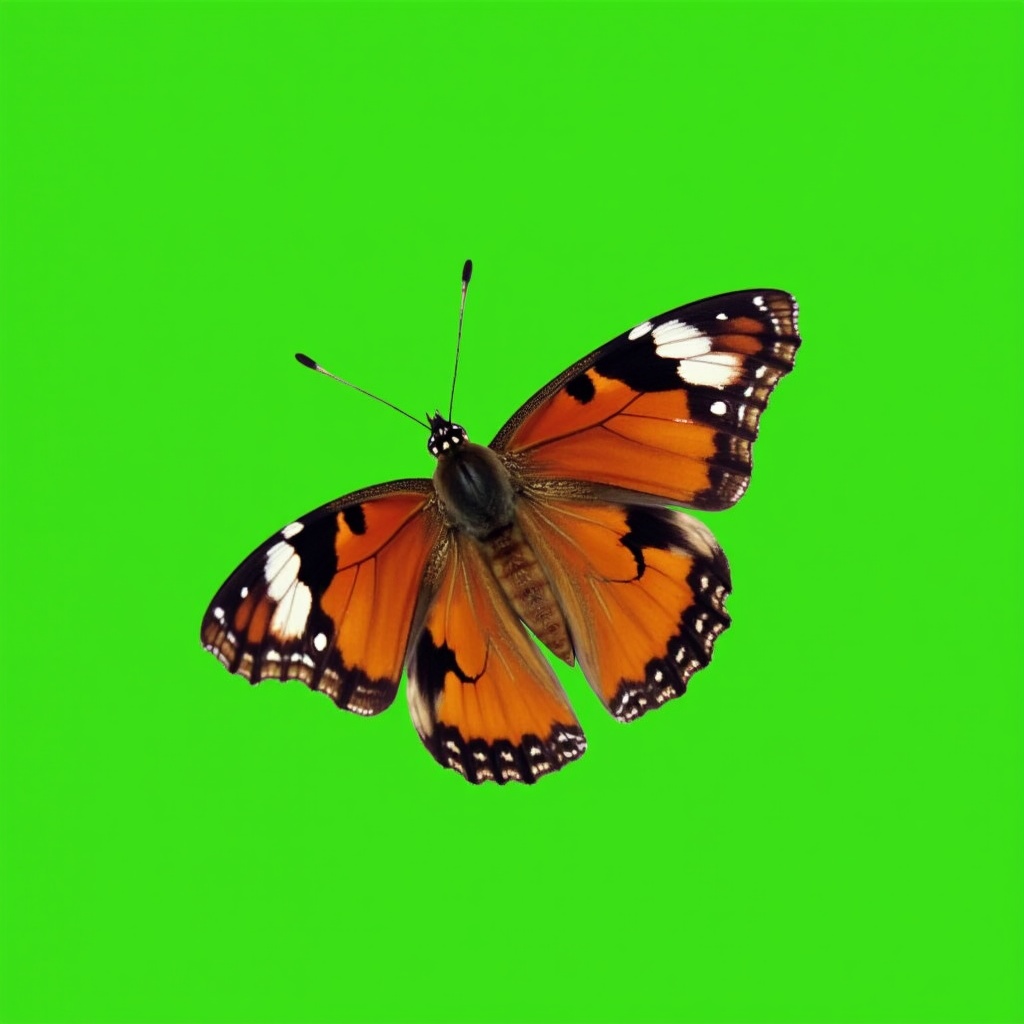 Monarch Butterfly on Green Background Monarch Butterfly on Green Background