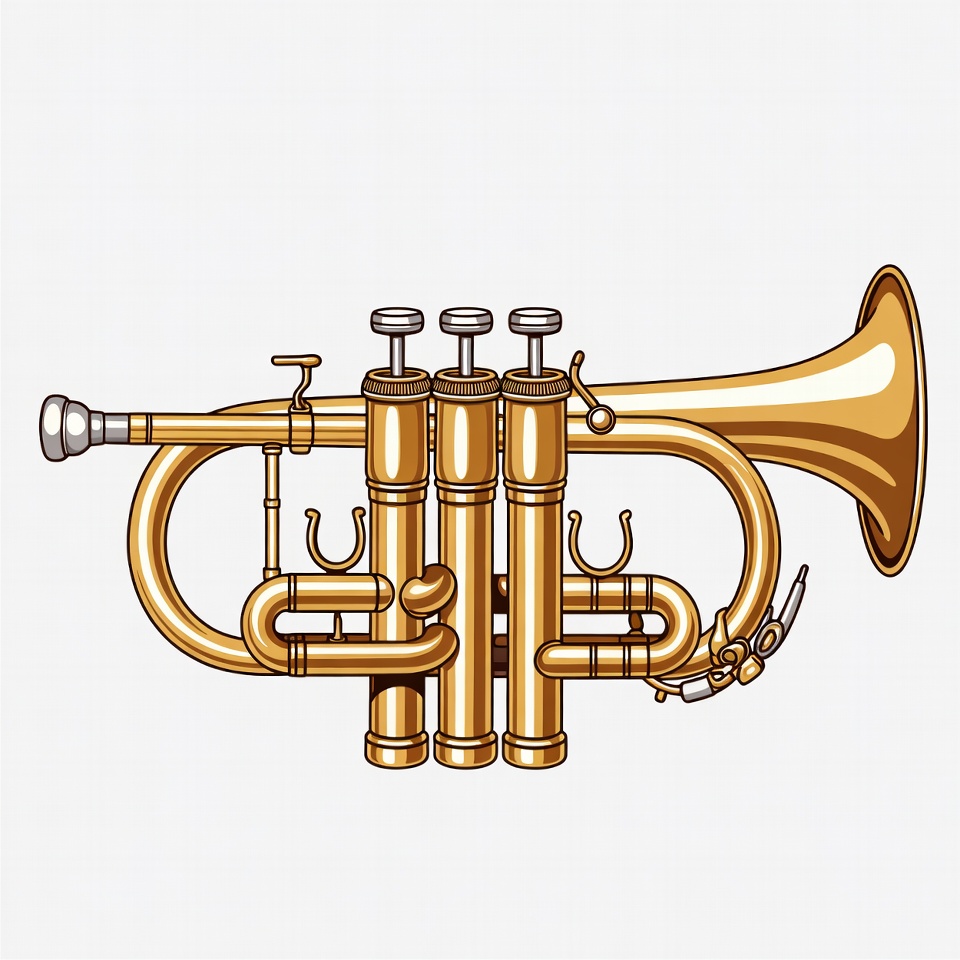 Golden trumpet illustration Golden trumpet illustration