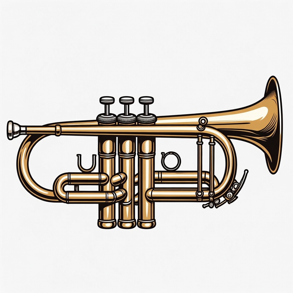 Golden Trumpet Illustration Golden Trumpet Illustration
