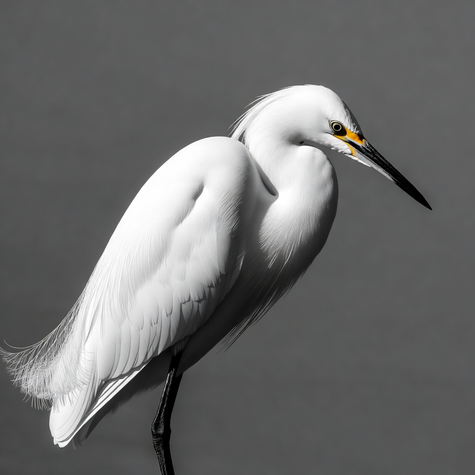 White Egret Standing on Leg White Egret Standing on Leg