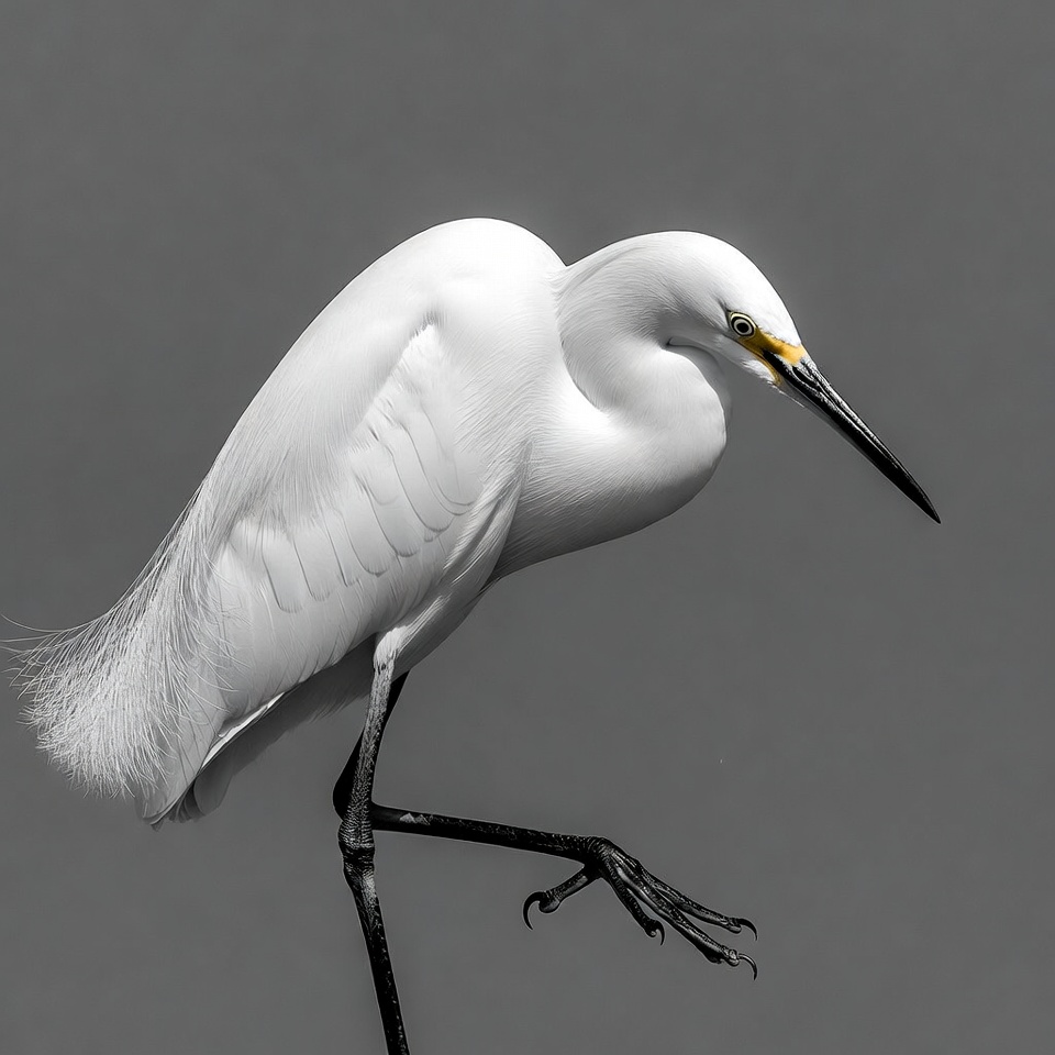 Snowy Egret Standing on Leg Snowy Egret Standing on Leg