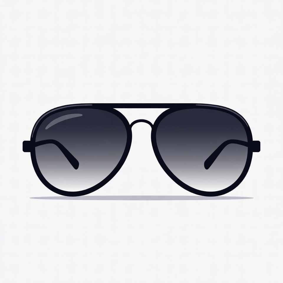 Black aviator sunglasses illustration Black aviator sunglasses illustration