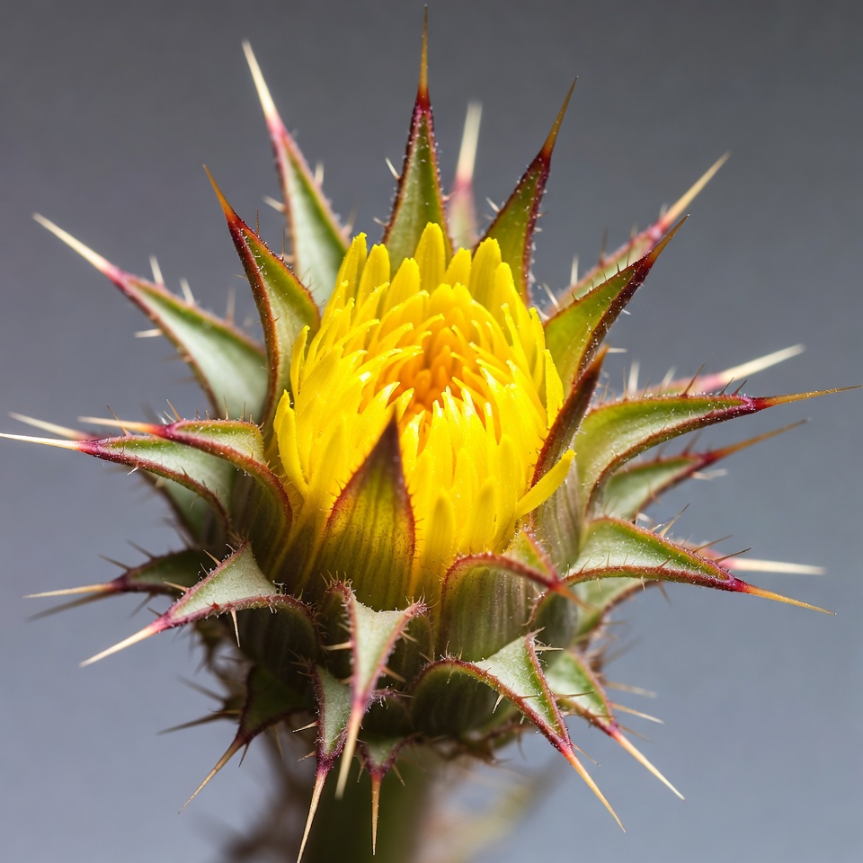 Spiky yellow thistle flower Spiky yellow thistle flower