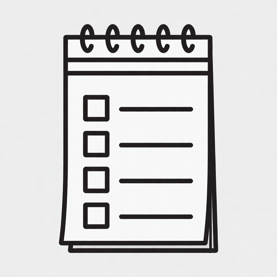 Checklist on Spiral Notebook Checklist on Spiral Notebook