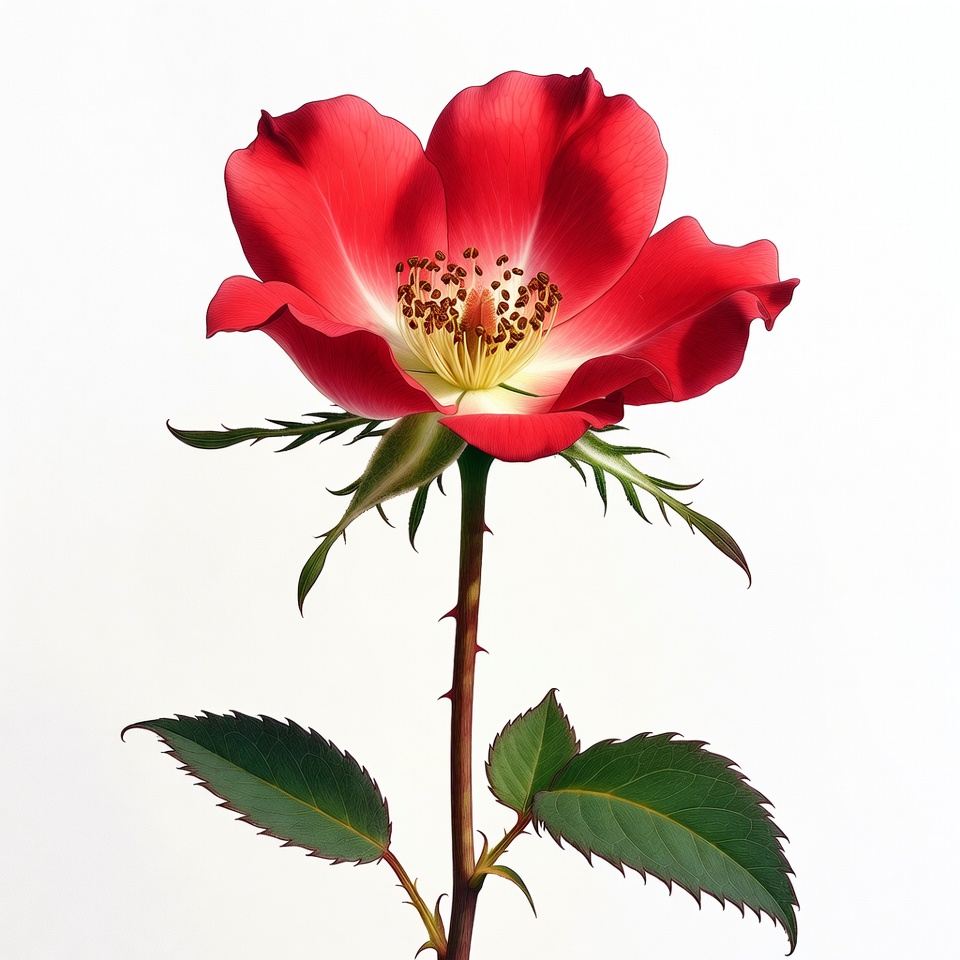 Red Rose on White Background Red Rose on White Background