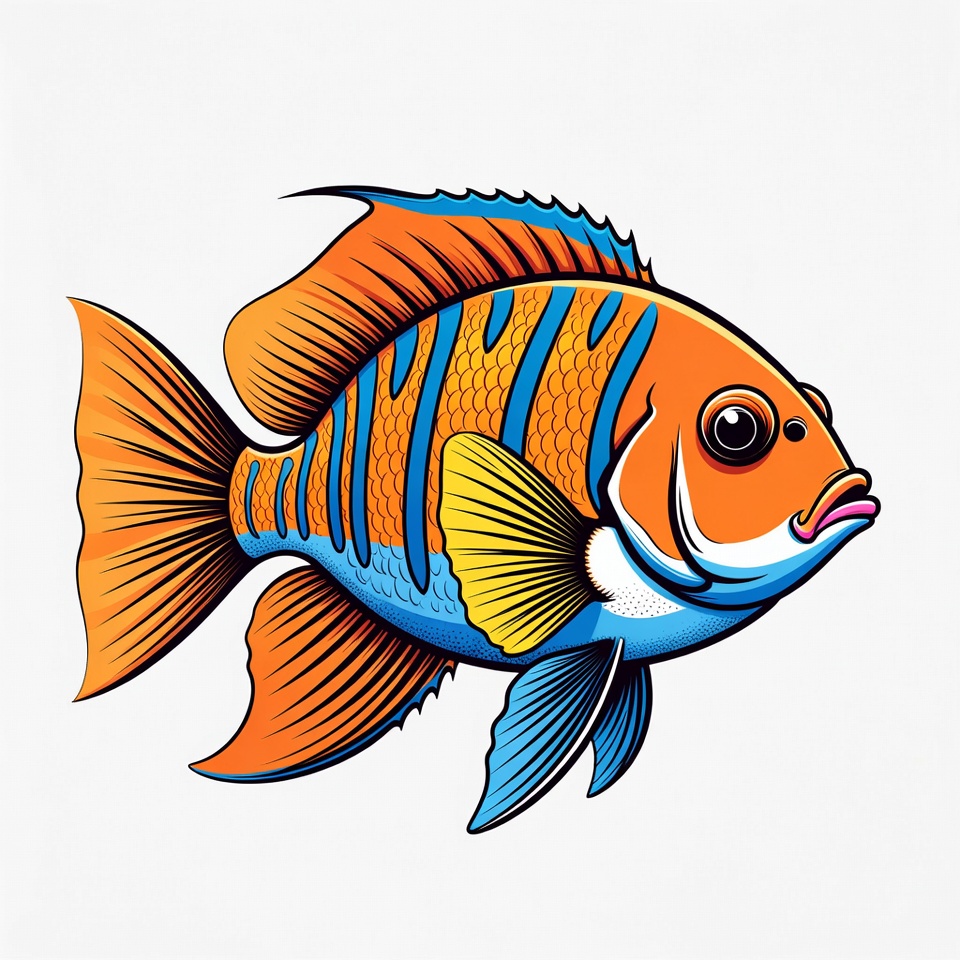 Colorful Angelfish Illustration Colorful Angelfish Illustration