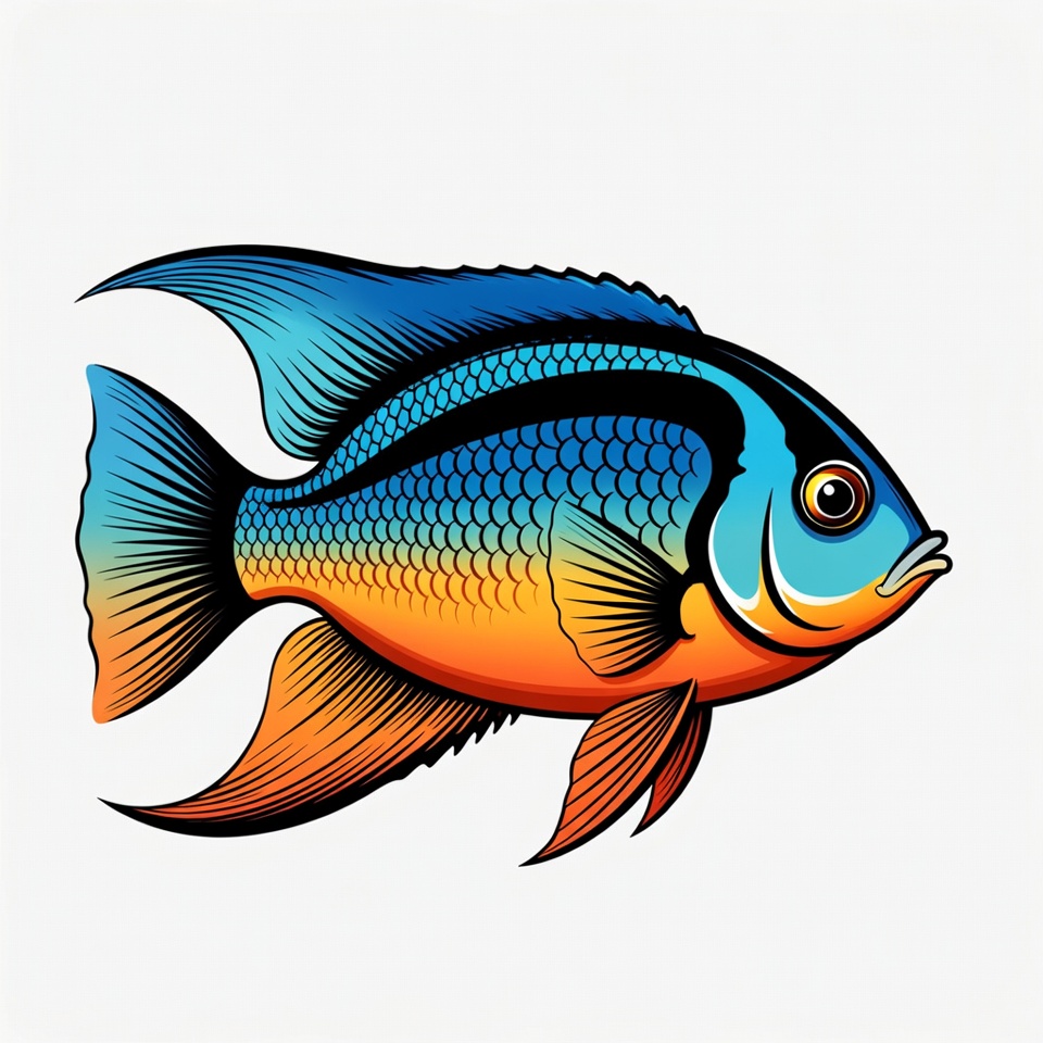 Colorful Angelfish Illustration Colorful Angelfish Illustration