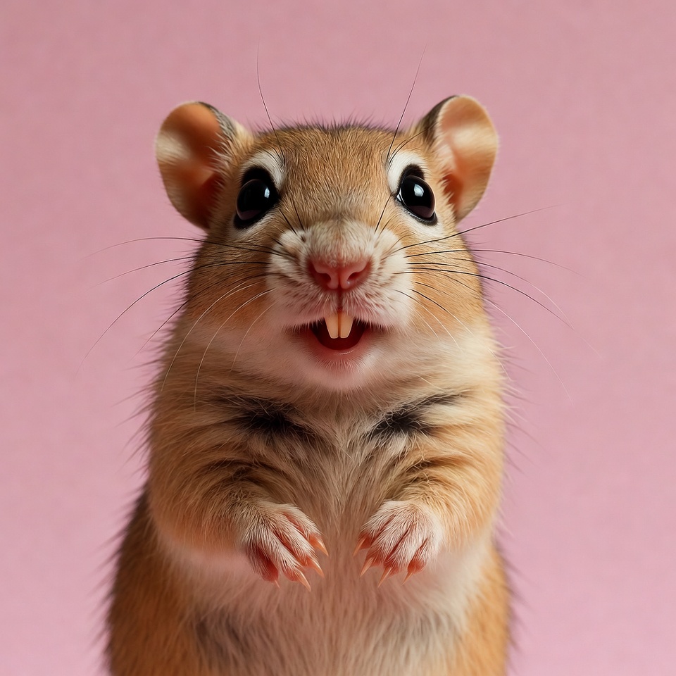 Cute chipmunk smiling on pink background Cute chipmunk smiling on pink background