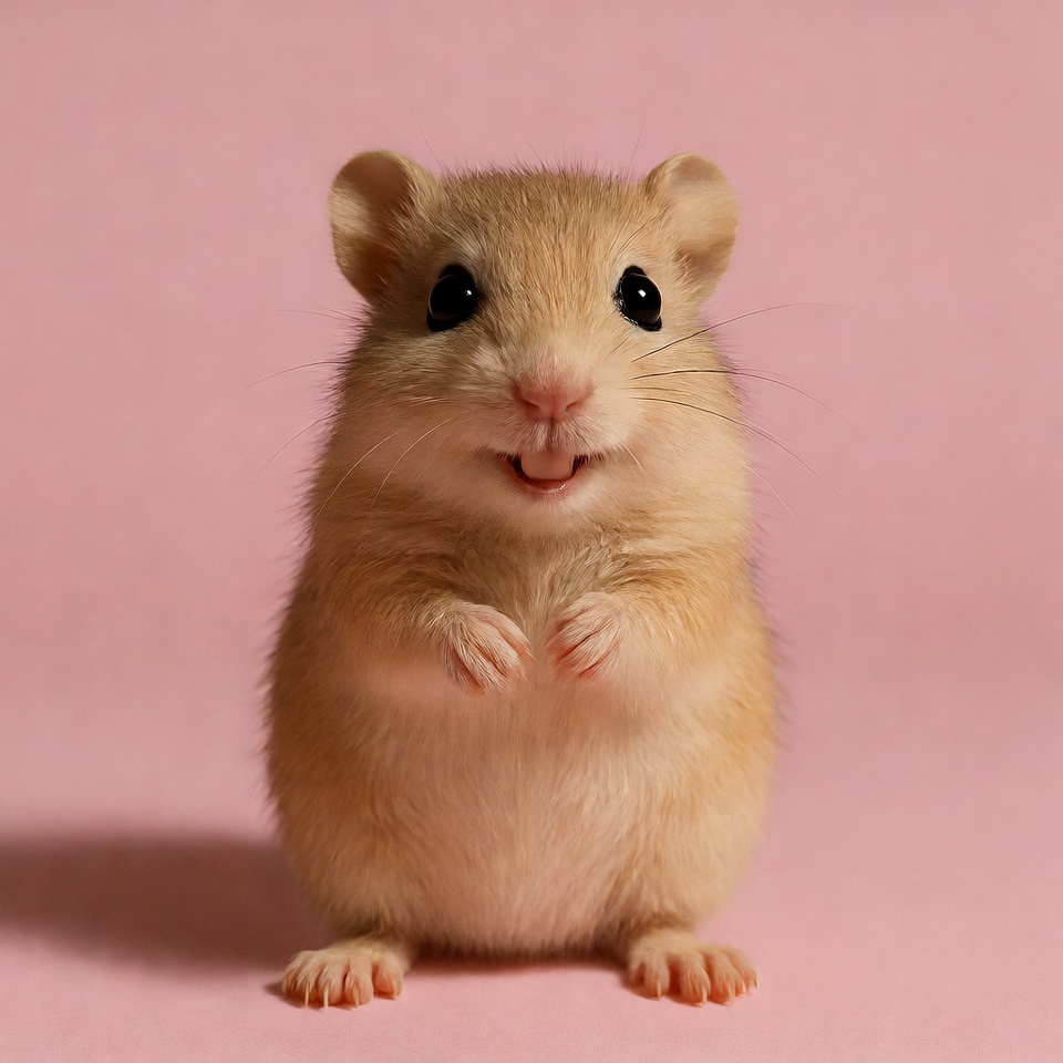 Cute hamster on pink background Cute hamster on pink background