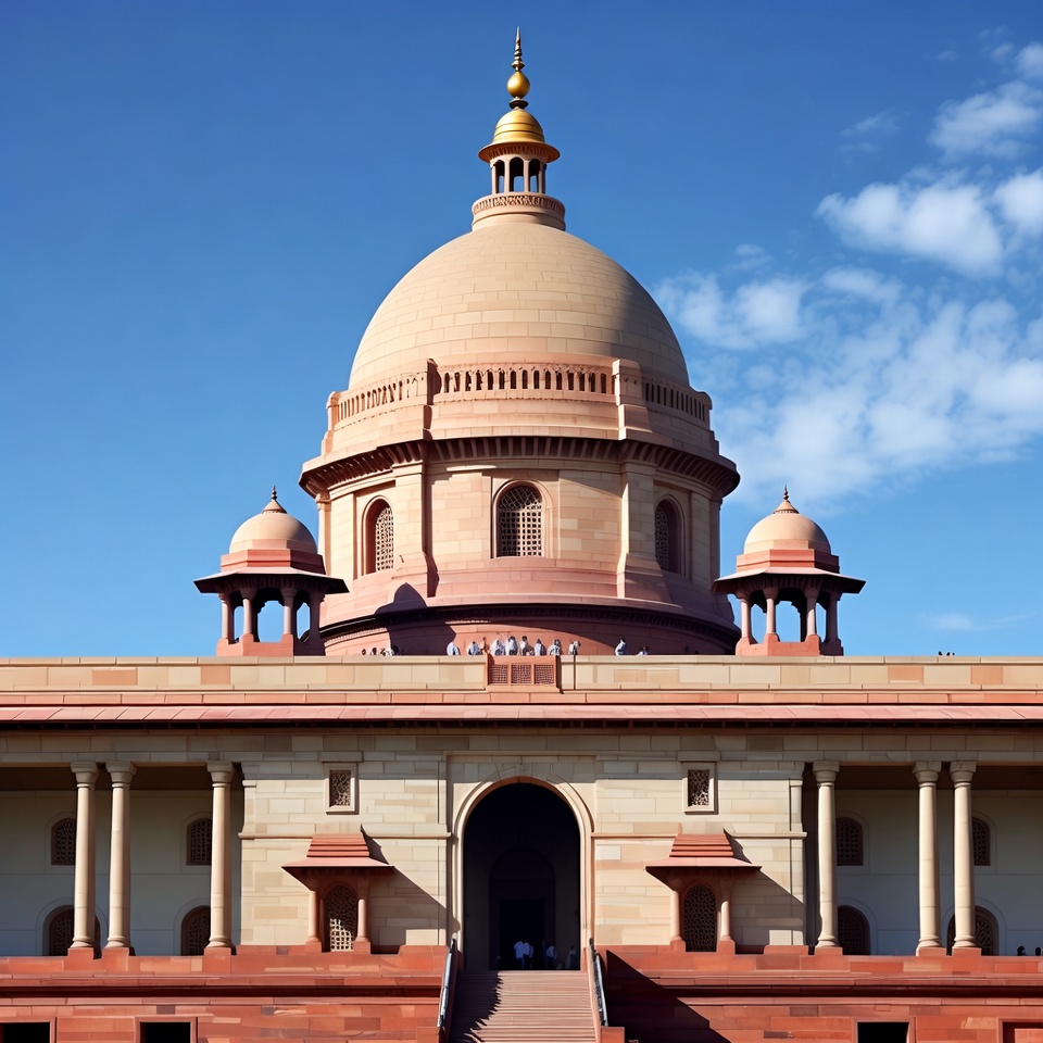Indian Parliament Building Facade Indian Parliament Building Facade