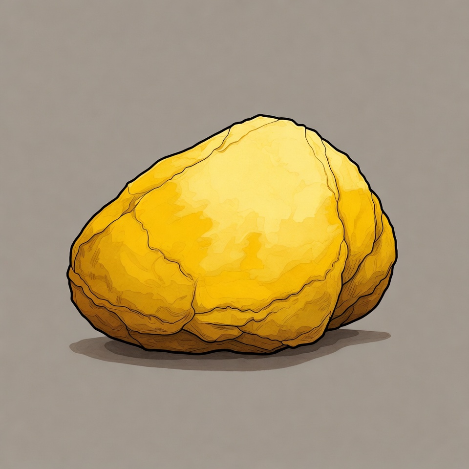 Yellow Rock on Gray Background Yellow Rock on Gray Background