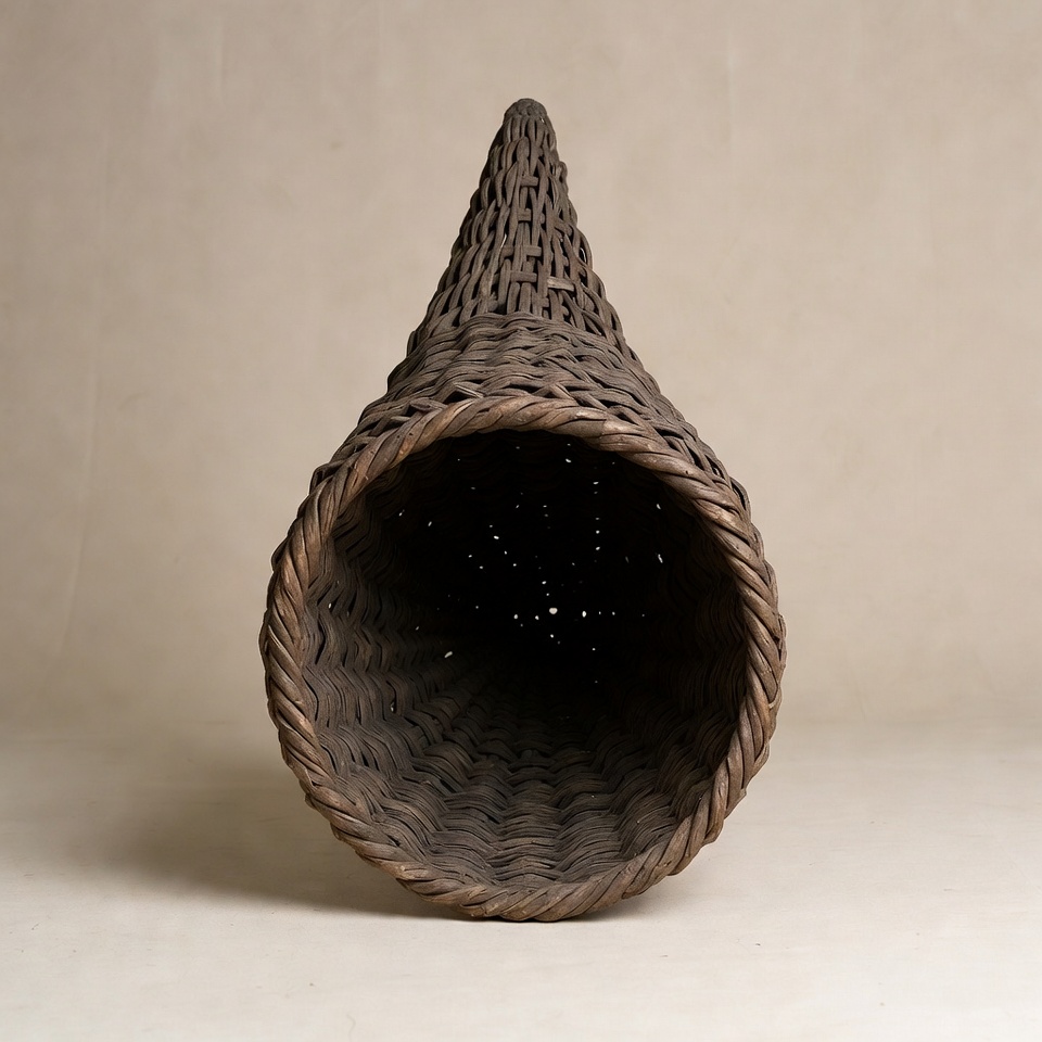 Woven Cornucopia Basket Woven Cornucopia Basket