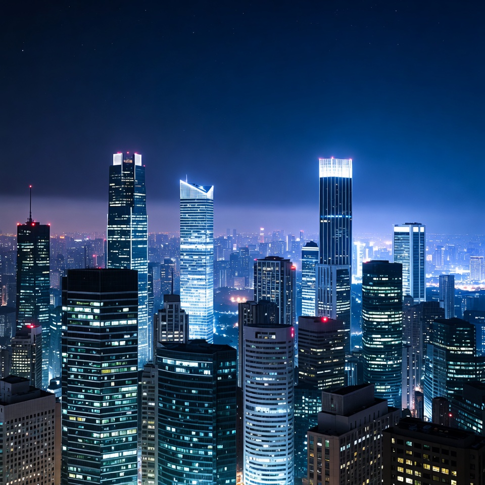 Night Skyline of Modern City Night Skyline of Modern City