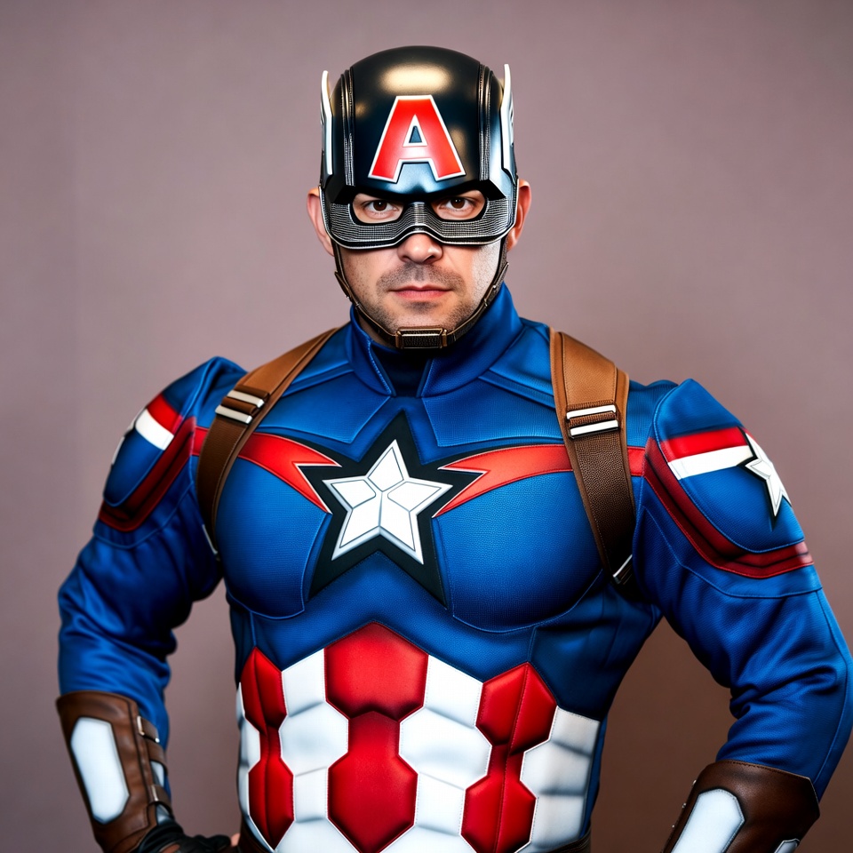 Man in Captain America costume Man in Captain America costume