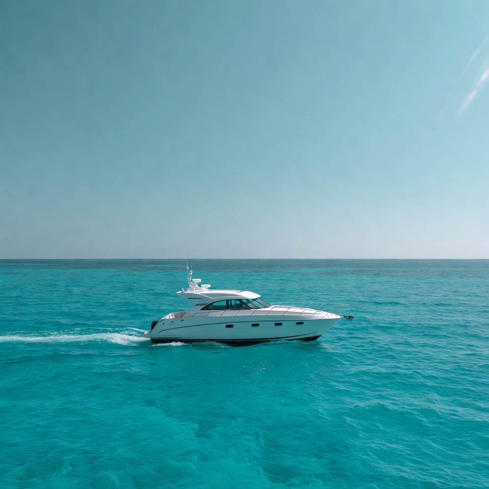 White yacht sailing turquoise ocean White yacht sailing turquoise ocean
