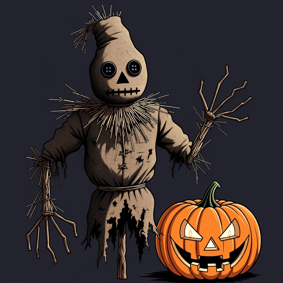 Scarecrow with Jack-o-Lantern Scarecrow with Jack-o-Lantern